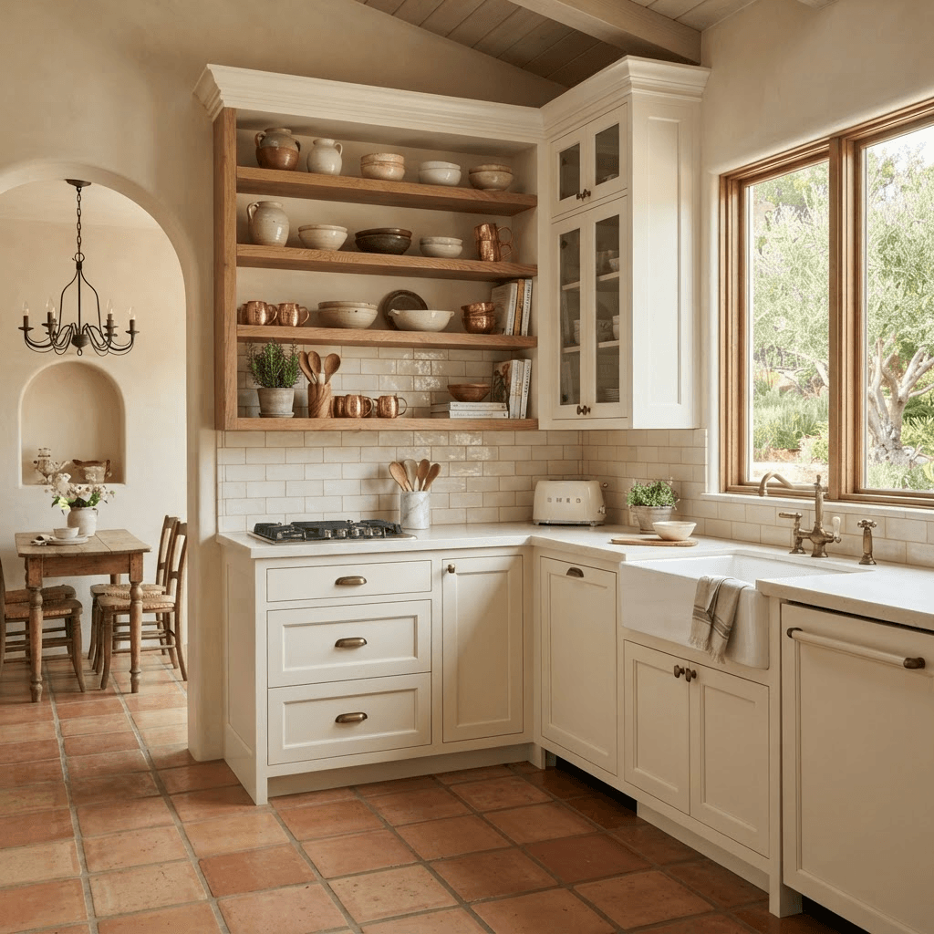 Kitchen with painted walls and a tiled splashback