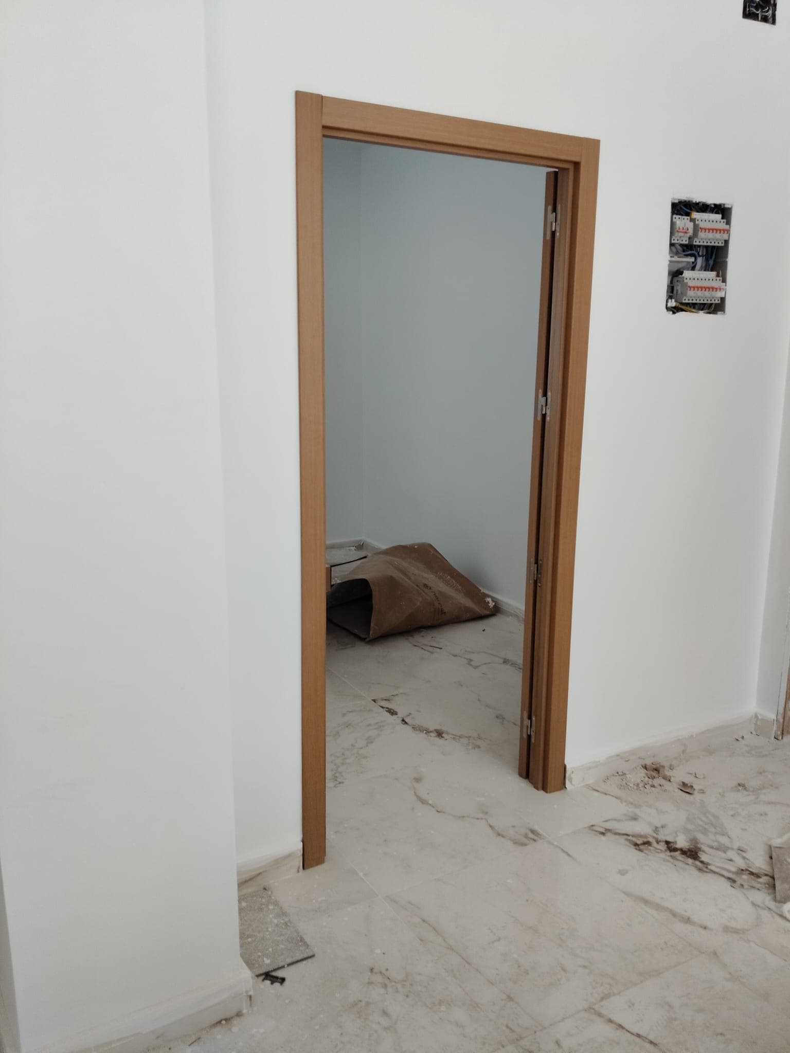 New interior door fitted during a partial renovation
